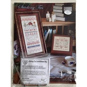 Jeannette Douglas Stitching Ties Cross Stitch Sampler Chart Embellishments Heart